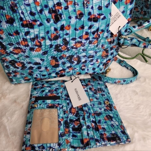 💋 BRAHMIN 2 SET MATCHING DESIGNER MELBOURNE DUXBURY PURSE BAG + WALLET NWT - Picture 7 of 12